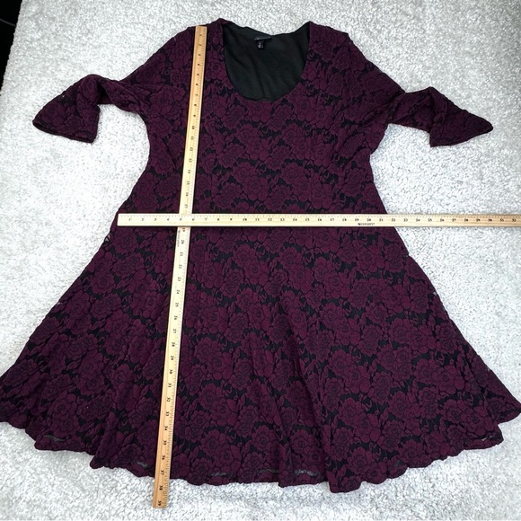 Torrid Brushed Floral Skater Dress Velvet Burnout Lace Romantic Fairy Grunge 3 - Picture 10 of 14